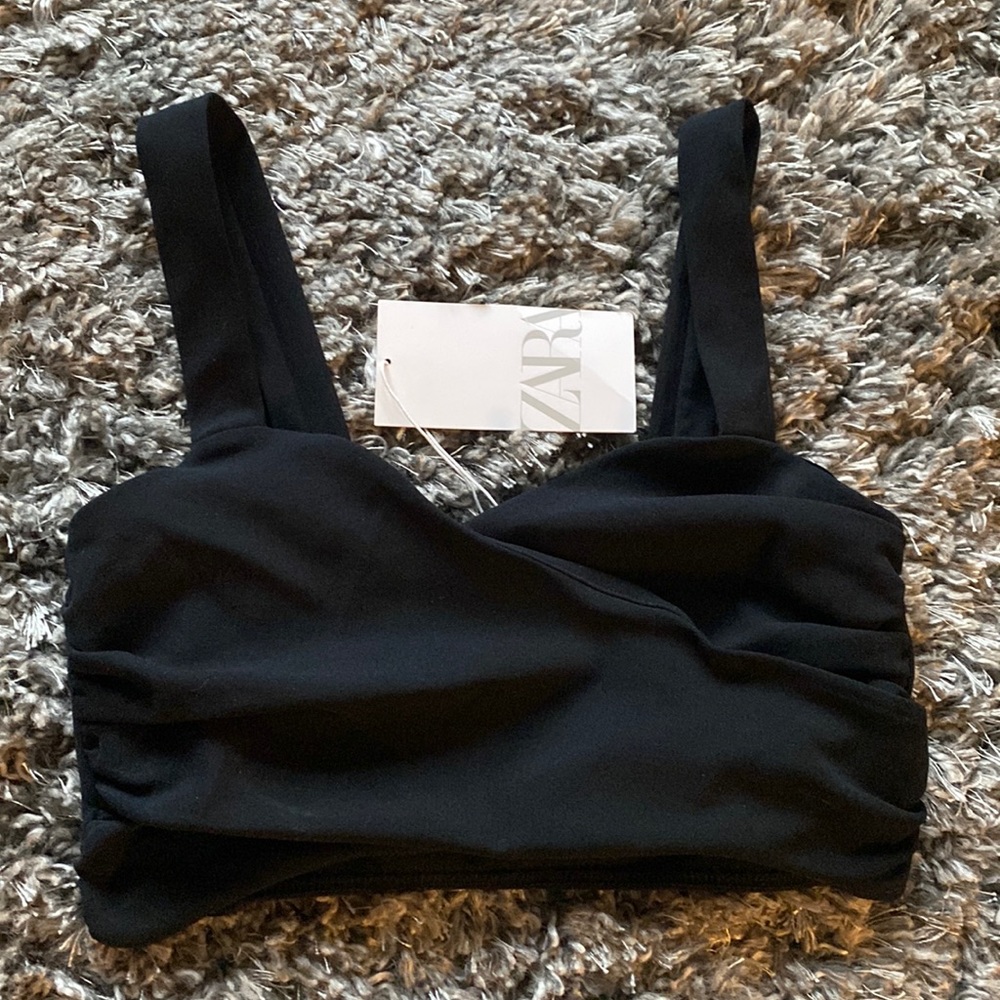 NWT Zara Black Crop Top